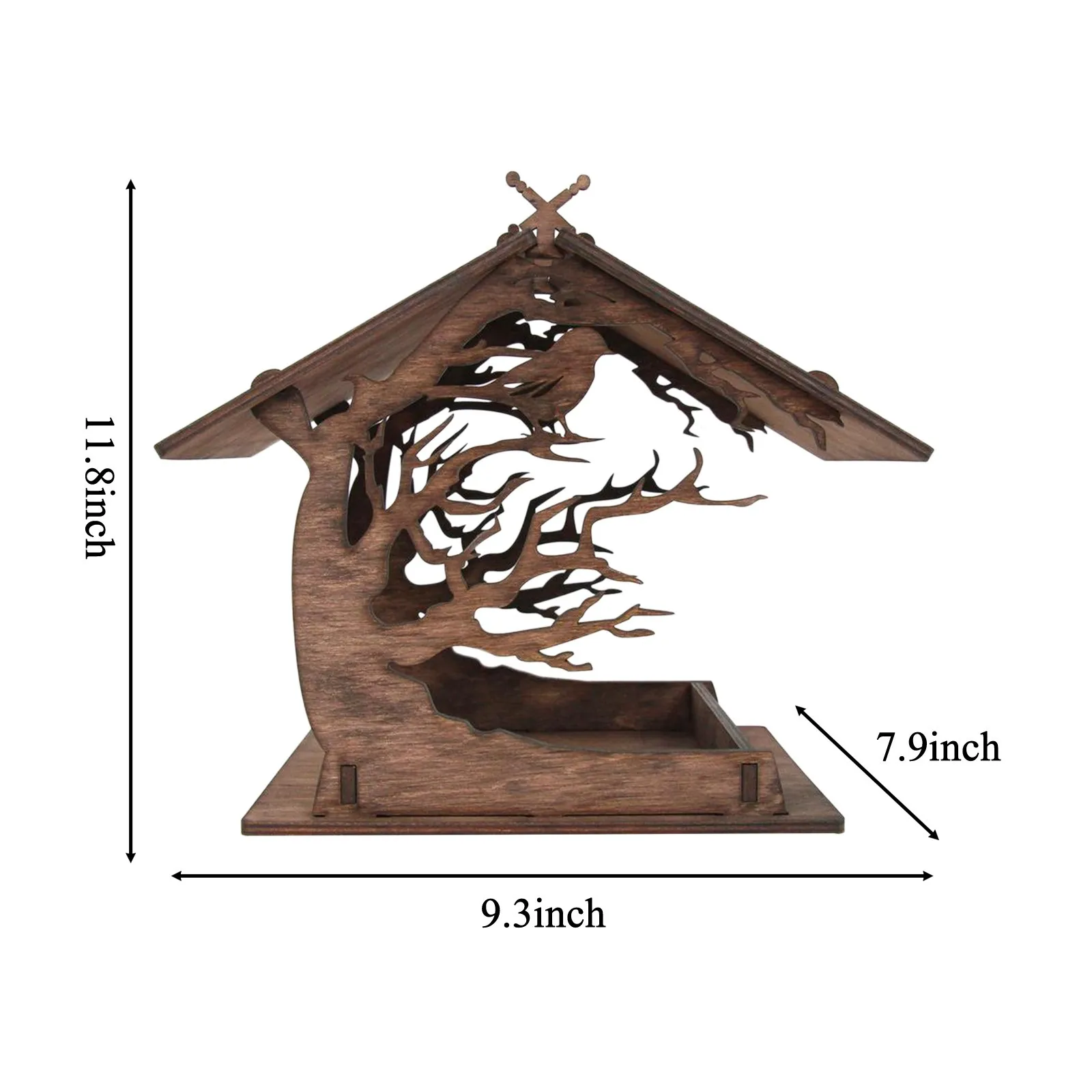 

40# Wooden Bird Feeder Birdhouse Garden Gifts Courtyard Villa Balcony Bird Feeder Birds Food Supplie Container Appliance