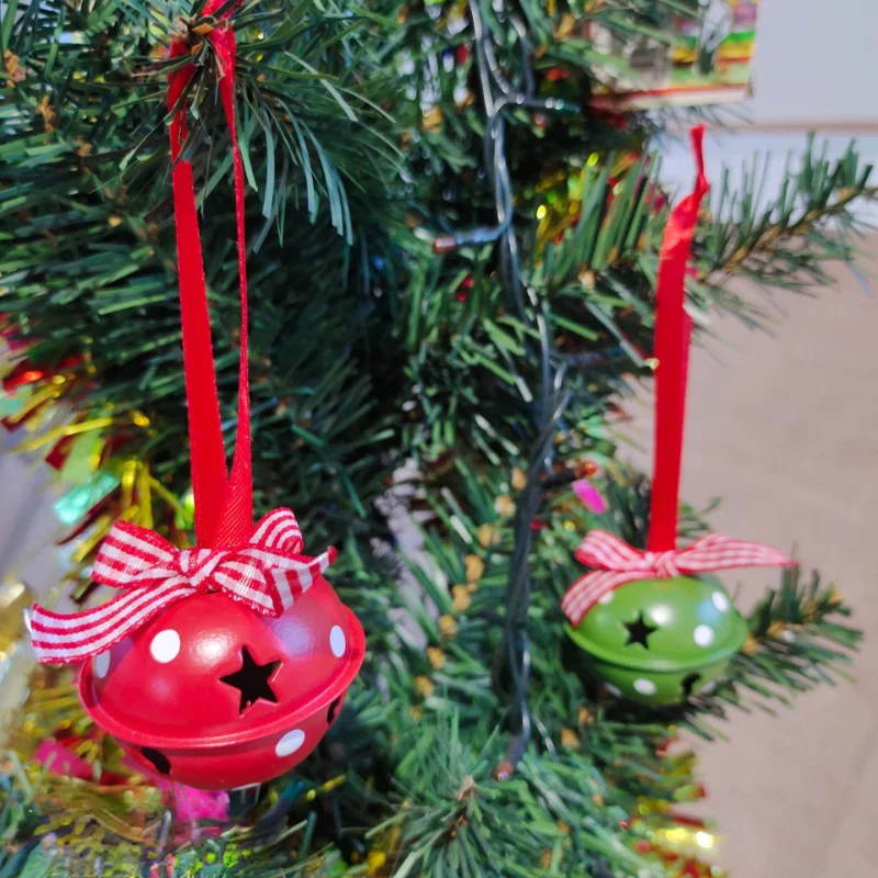 

6pcs Christmas bells decoration Christmas tree ornaments bells Christmas decorations painted iron handmade bells ornaments