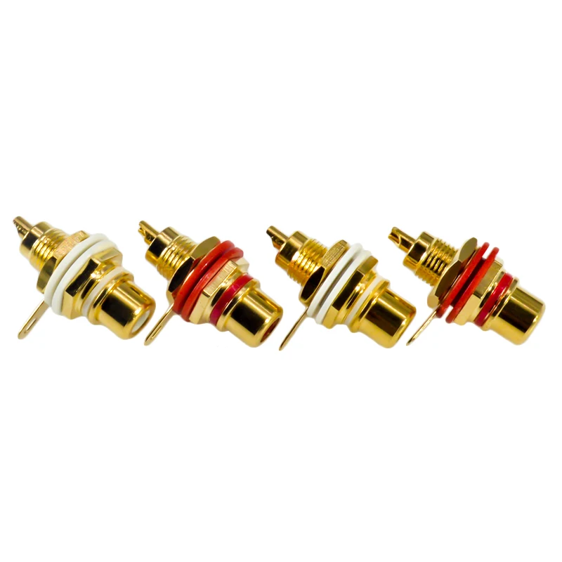 Hi-Fi стандартный разъем RCA аудиоразъем с покрытием 24K и золотым разъемом для