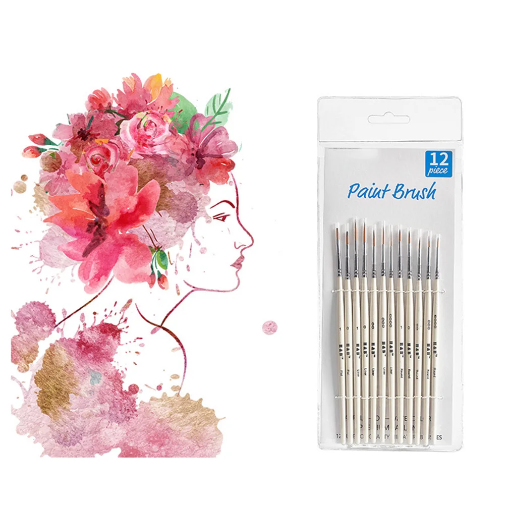 Набор нейлоновых кистей для маникюра 12 шт. | Красота и здоровье