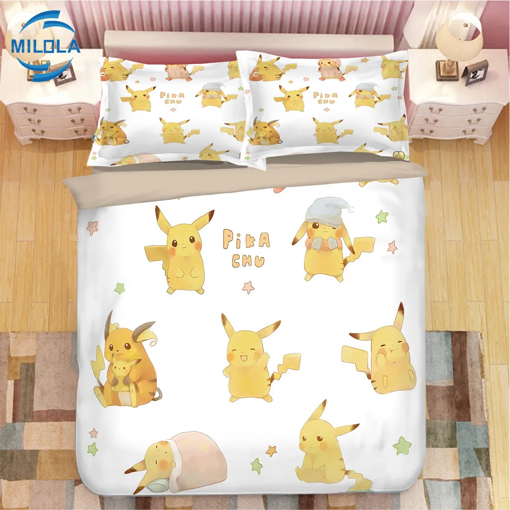 Постельное белье с покемоном домашнее стеганое одеяло пододеяльник Набор