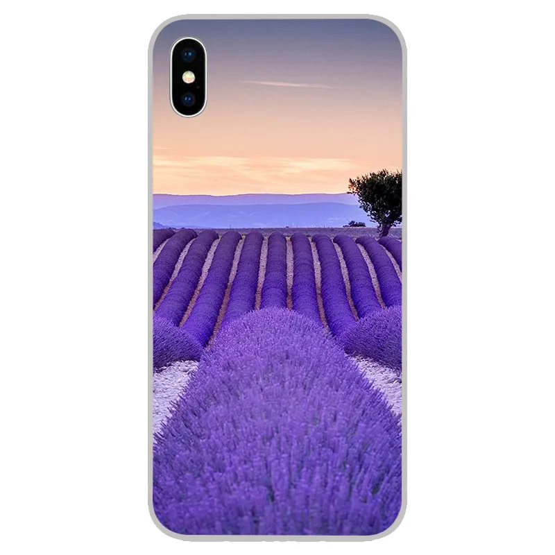 Мягкие силиконовые чехлы из ТПУ с фиолетовыми цветами для iPhone 11 Pro XS Max X XR 8 7 6S Plus 5s