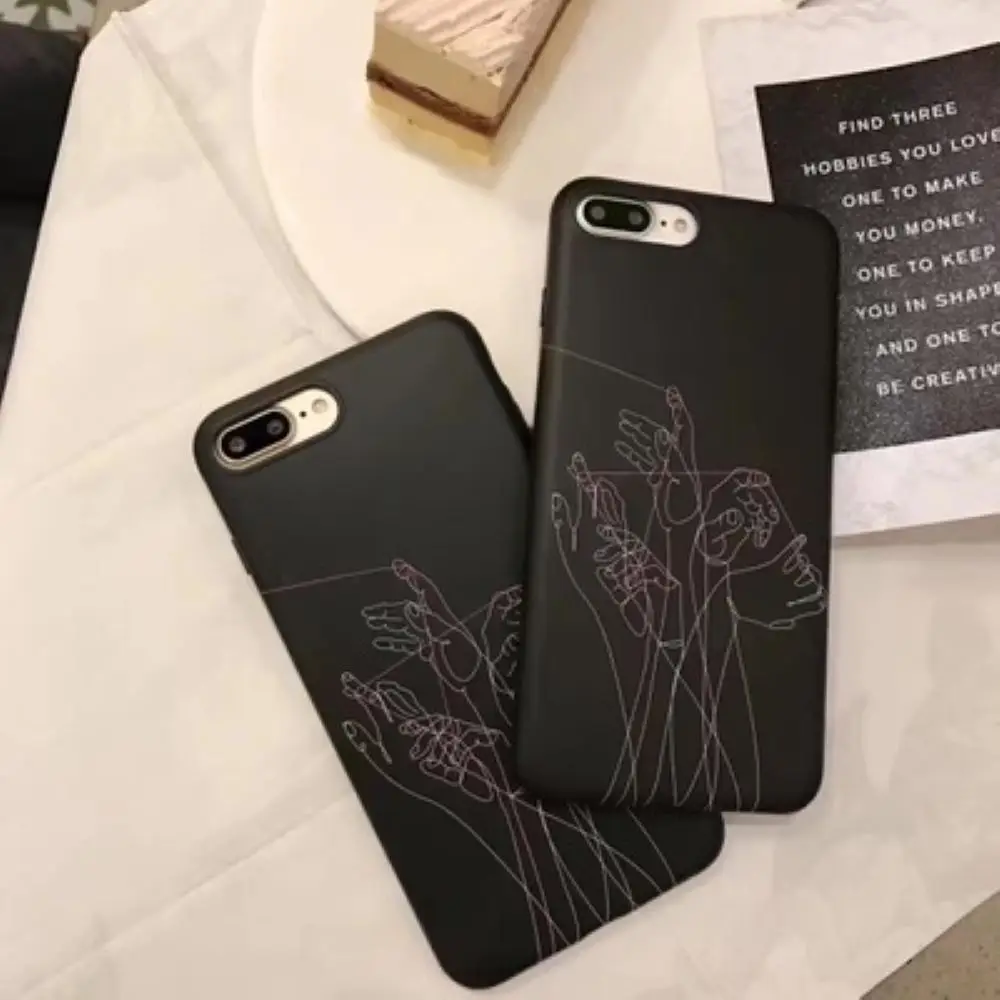 Простой чехол для телефона с черными линиями iphone 6/6 s/7 Чехол X 7 8 Plus XSMAX анти-падение