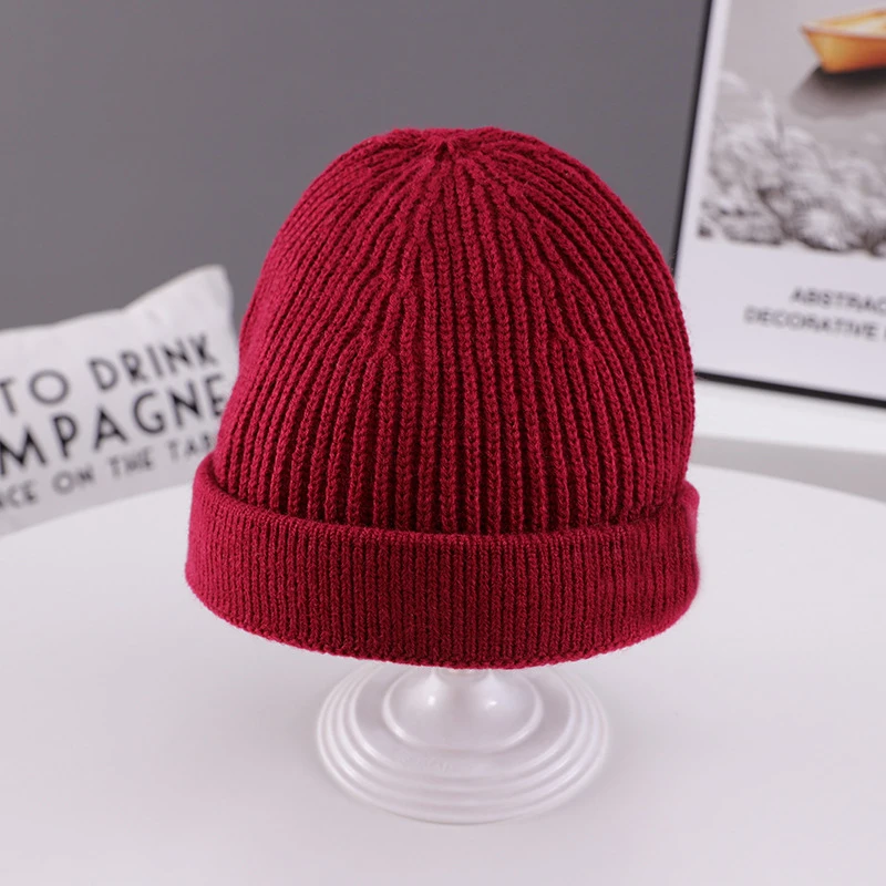 Winter Children Warm Knitted Korean Beanie Cap New Candy Color Casual Hip Hop Hat Elastic Knitting Hats | Аксессуары для одежды