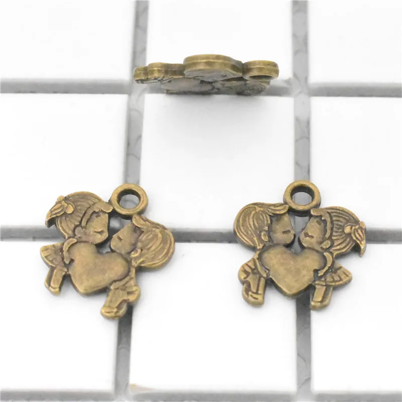 6 шт 23х21мм античная бронза и Античная Посеребренная Клевер Подвески DIY аксессуары