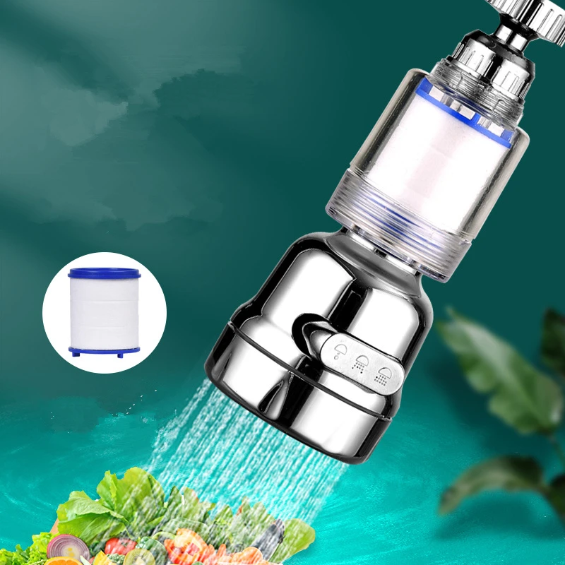 

3 Modes Faucet Aerator 360 Rotatable Kitchen Chlorine Removal Purify Water Faucet Filter Splashproof Water Saving Tap Aerator