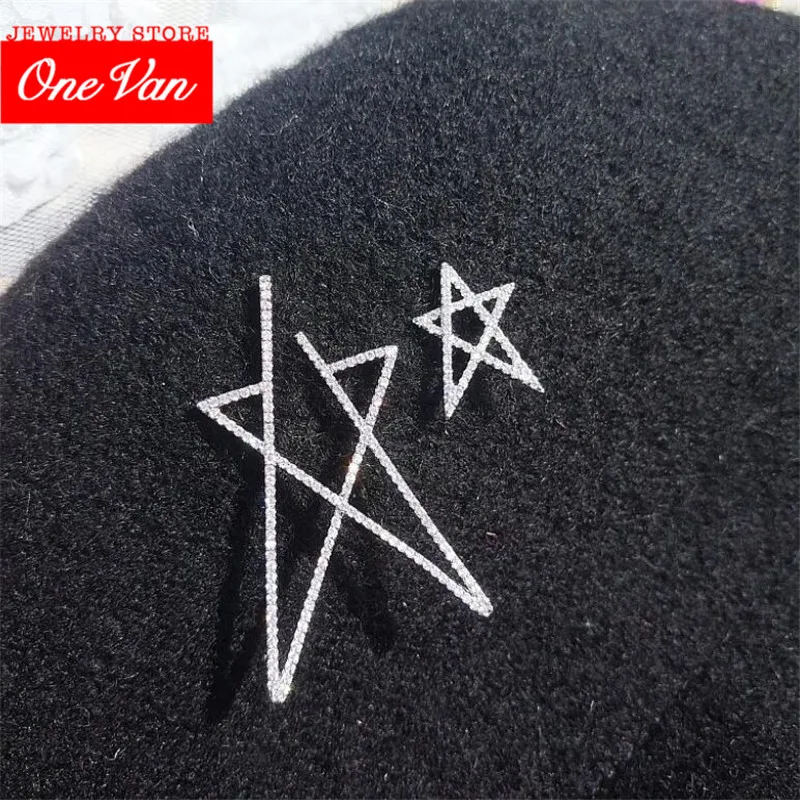 

New Big Star fashion silver needle 925 Earrings delicate round Rhinestone glitter temperament earrings earrings female Earrings