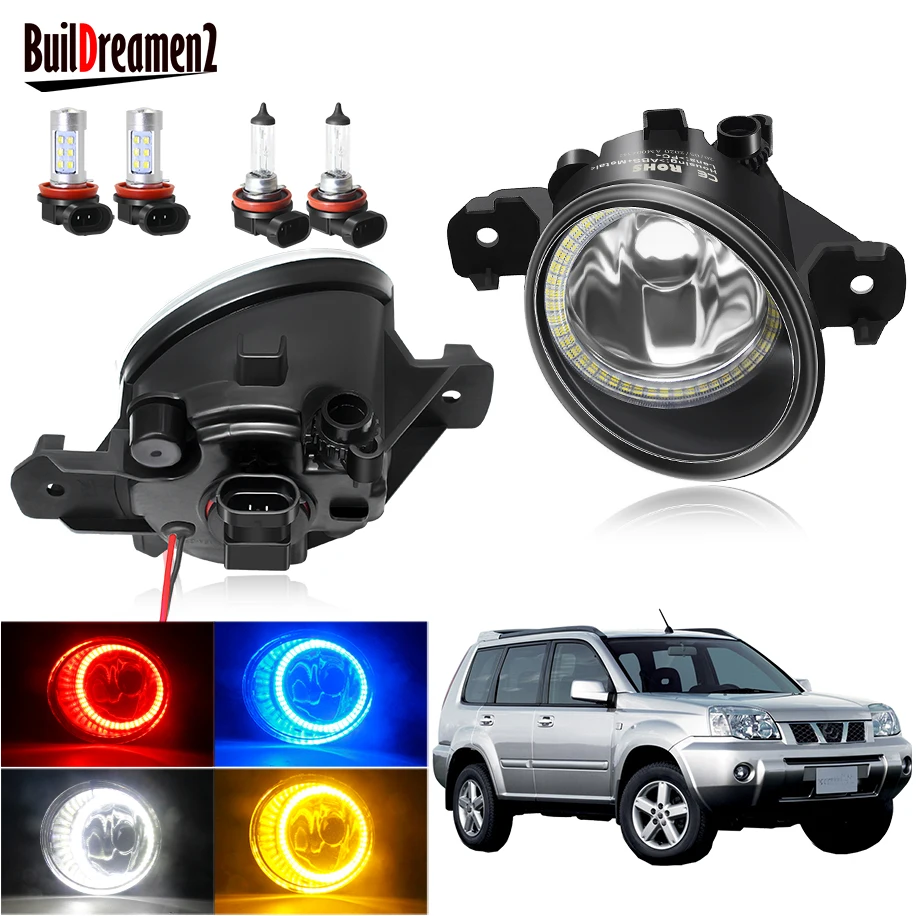 

Angel Eye Fog Light Assembly For Nissan X-Trail T30 2001-2006 Car Front Bumper Fog Light Halo Ring Daytime Running Lamp H11 12V
