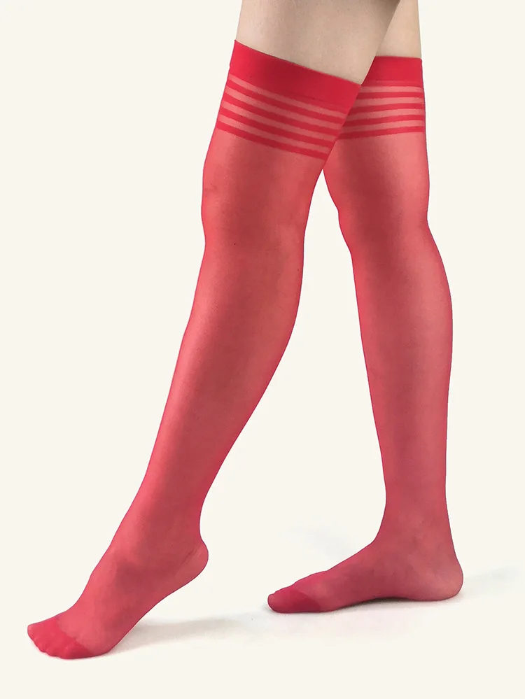 women non-slip stocking sexy over knee socks thigh high sheer pantyhose hot Lingerie black red white