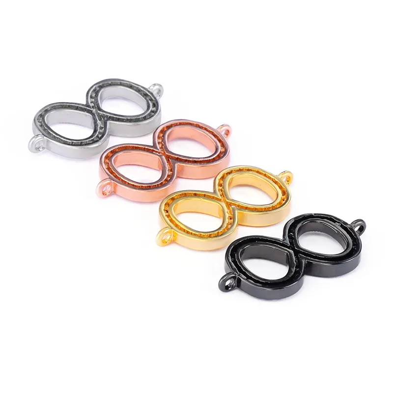 

CHSXY Sparkling White Zircon Infinity Connectors for Jewelry Making Bracelet Findings DIY Craft High Quality Copper Accessories