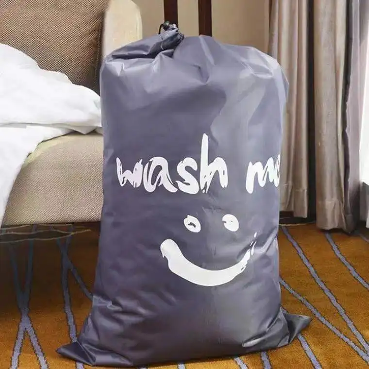 

Smile Shape Nylon Laundry Bag Wash Me Travel Storage Pouch Machine Washable Dirty Clothes Organizer Wash Drawstring Bag