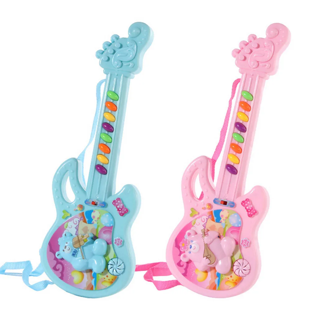 Детская акустическая гитара с медведем музыкальный инструмент детская игрушка