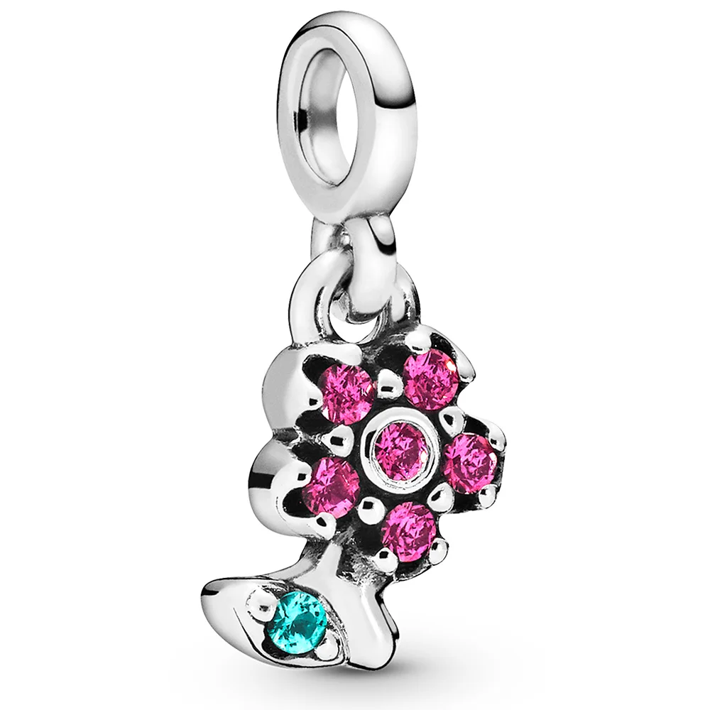 

925 Sterling Silver Beads Pendant Small Aperture Crystal Butterfly Smiley Moon Flower For Women Pandora Charms Bracelets