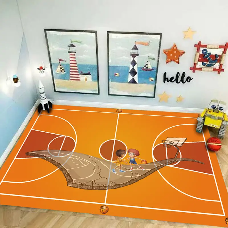 

Modern 3D Golden Football Carpet Flannel Memory Foam Kids Play Area Rugs Family Boys Game Mat Living Home Room Large For Carpets