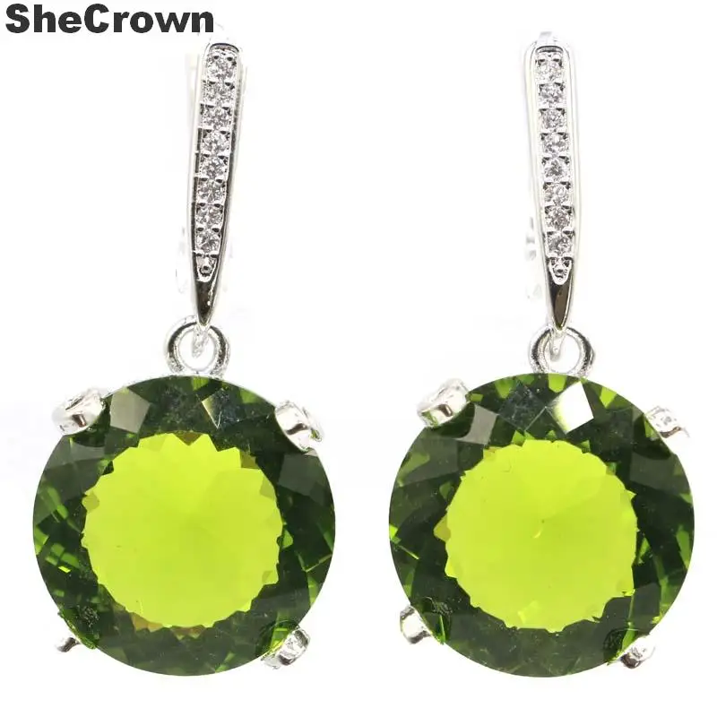 Серьги с крупным камнем диаметром 32x15 мм круглые серебряные сережки розовым