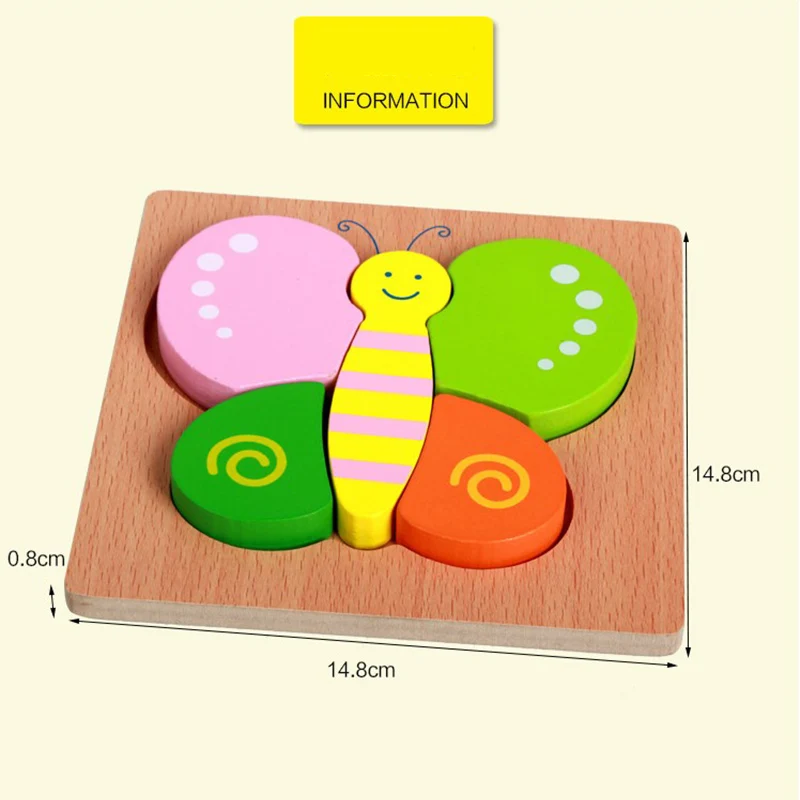 

Montessori Materials Children Jigsaw Board Educational Wooden Toys For Toddlers Puzzle Tangram Cartoon Bee Baby 0-12 Months Toys