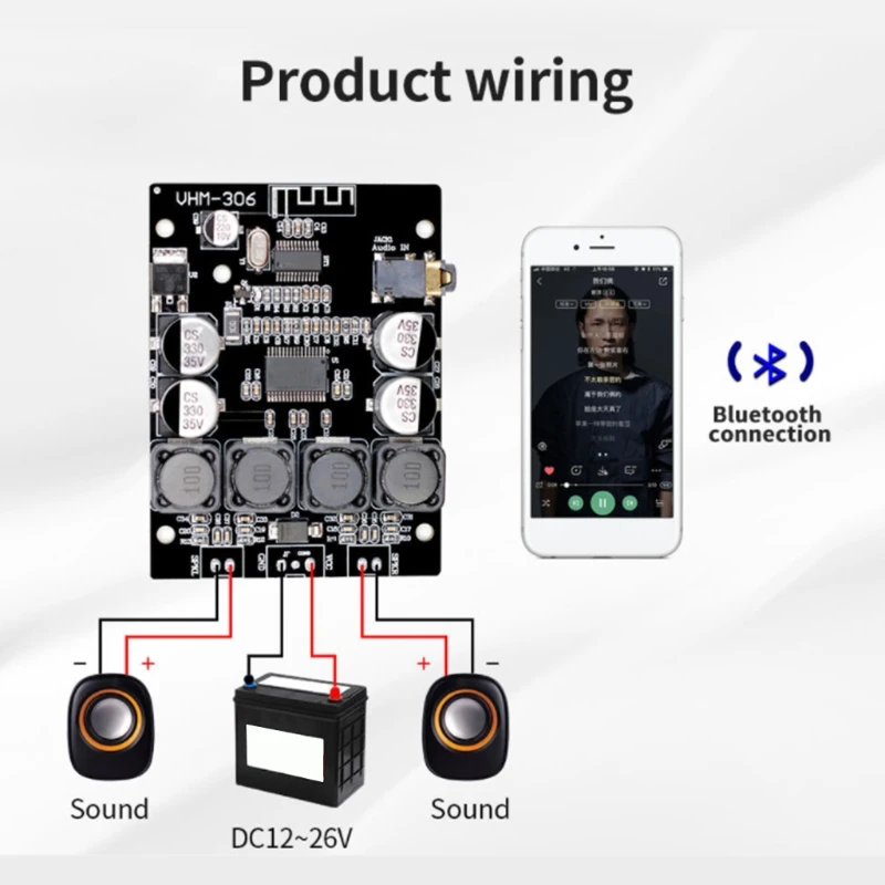 2x30 Вт 12-36 в DC стерео аудио Bluetooth-совместимая плата цифрового усилителя мощности Diy