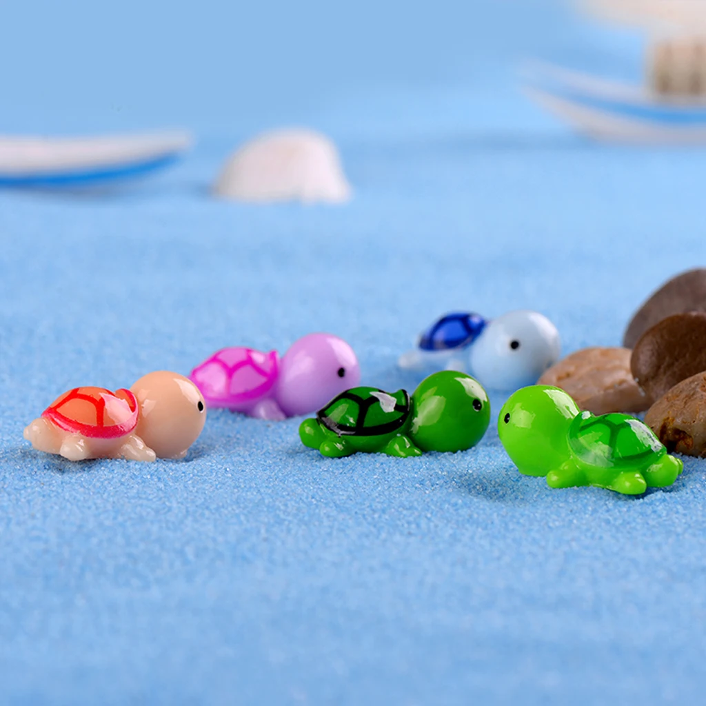 5 шт. миниатюрные игрушки Черепашки для украшения сада|Садовые статуи и