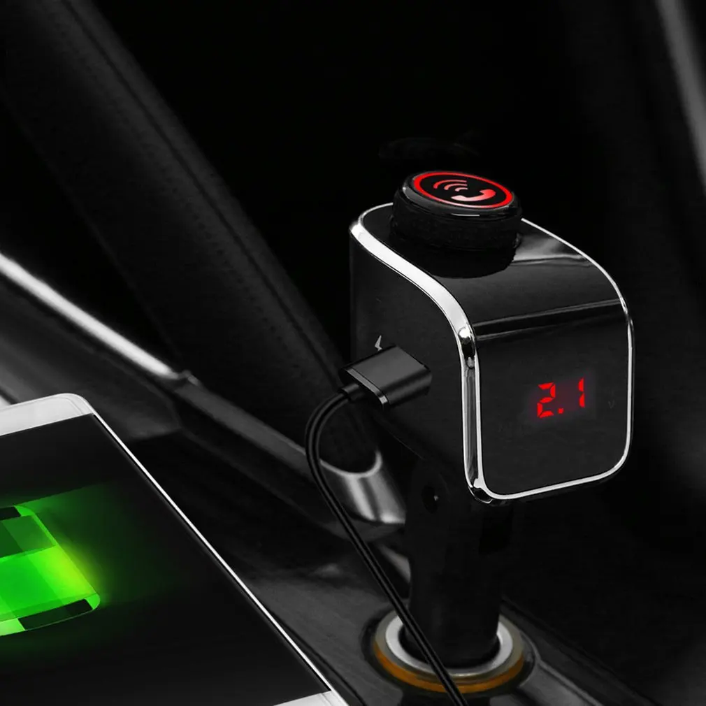 

Car MP3 Handsfree FM Transmitter Cigarette Lighter Socket Powered USB Charger Music Player Support TF Card U-disk