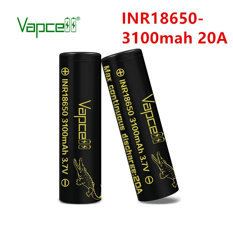 Литий ионный аккумулятор Vapcell INR 18650 3100 мАч 20 А 3 7 в аккумуляторные батареи высокой
