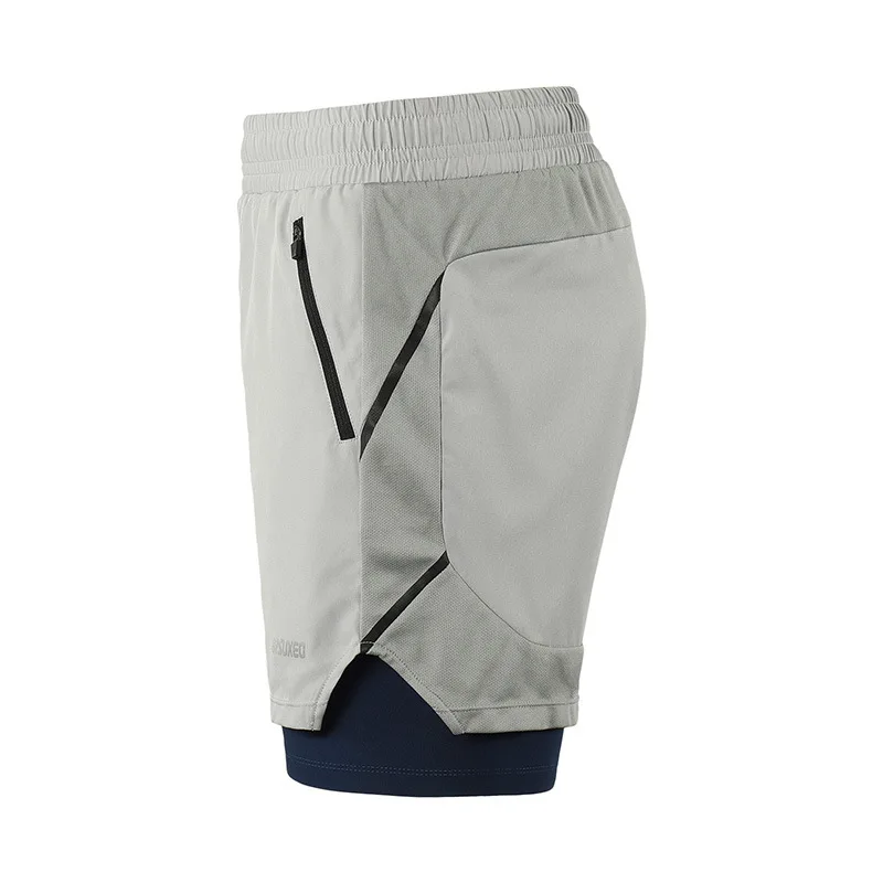

ARSUXEO Reflective Men's Running Shorts 2 In 1 Breathable Polyester Spandex Marathon Fitness Shorts Jogging Gym Sports Shorts
