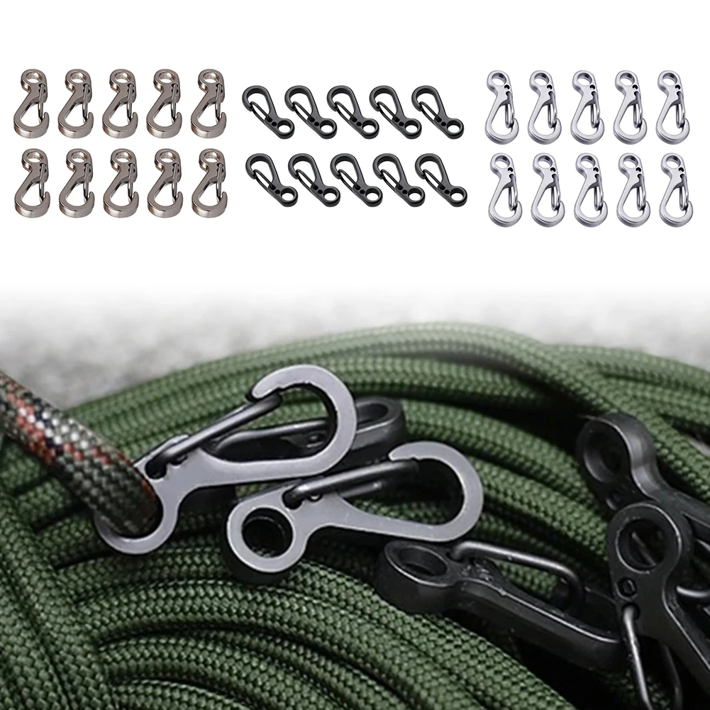 

10Pcs Carabiner Clip Aluminum Alloy Spring Snap Keychain Buckle Clip EDC Hanging Buckle for Camping Survival Hiking Backpacking