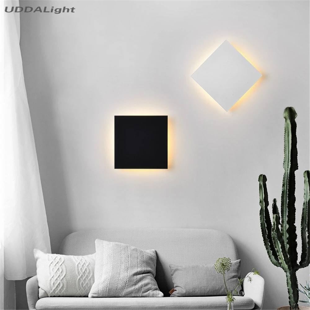 

Sconce Outdoor Wall Light 8w 200mm Black White Square Modern Wall Lamps