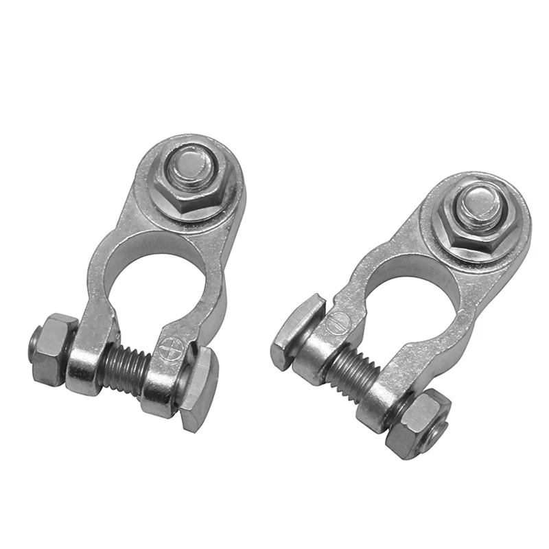 

2Pcs Positive & Negative Cargo Type Zinc Coat Battery Terminals Clamp Connectors