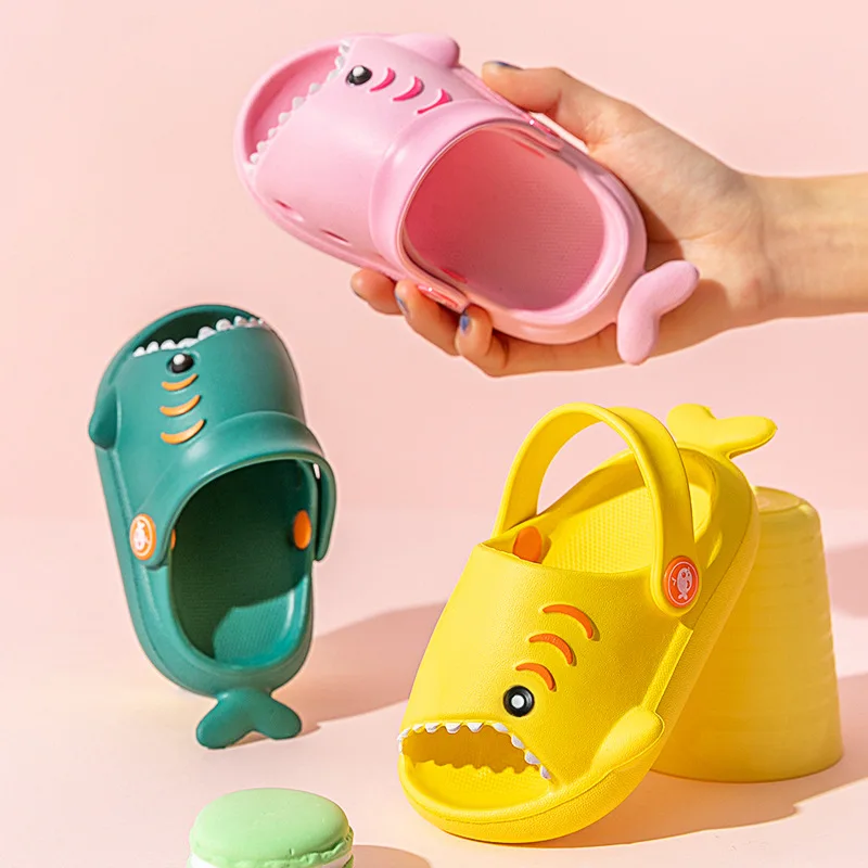 

Summer Fashion Fun Shark Slippers Baby Boy Beach Shoes Soft Bottom Non-slip Hole Shoes Baby Girls Toddler Shoes Kids Sandals