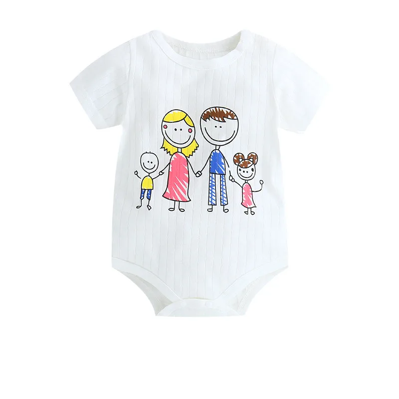 Детский комбинезон с короткими рукавами для девочек синий новорожденных летняя