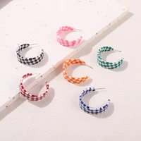 y2k lattice drop earrings simple style colorful hoop acrylic earrings for women korean jewelry 2021 trend geometric accessories