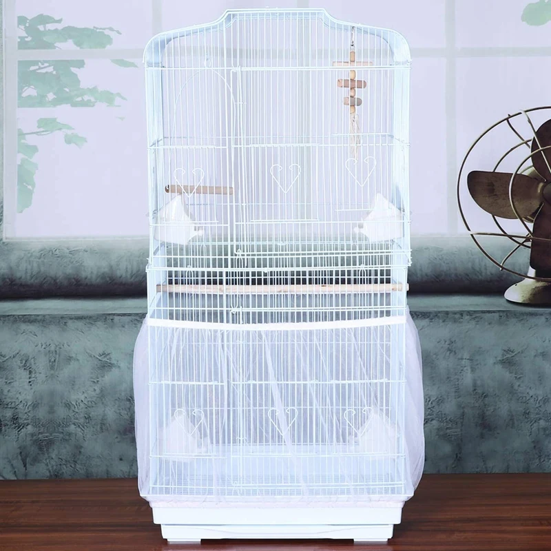 2 шт. клетка для птиц Ловца семян защита попугая сетчатый чехол эластичный Мягкая