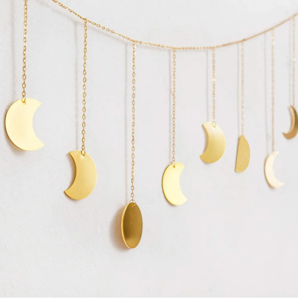 

Silver Moon Wall Hanging Decor Christmas Cupboard Fireplace Gold 1 Set