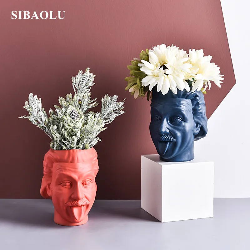 Скандинавская забавная полимерная ваза Эйнштейна индивидуальная для цветов