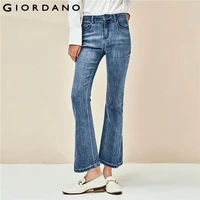 giordano women jeans side vents at cuffs flared demin jeans five pockets zip fly fashion spodnie damskie jeansy 92410607