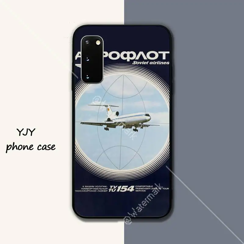 Yinuoda Aeroflot советские авиалинии черный мягкий чехол для телефона Samsung galaxy s6 s7 edge s8 s9
