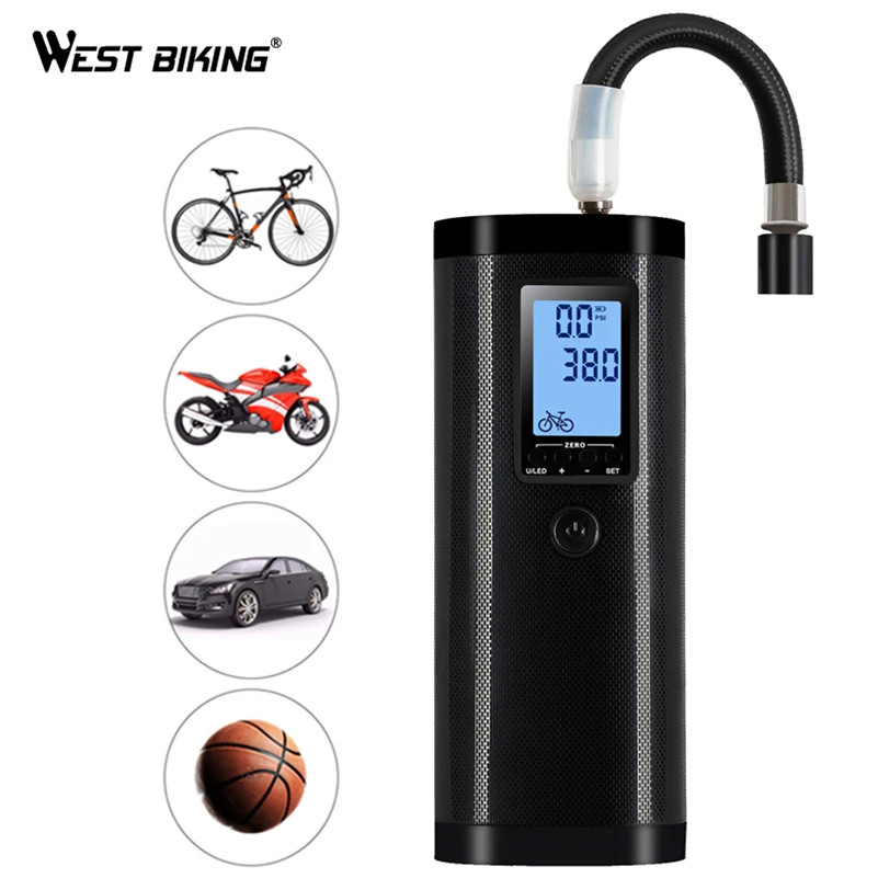Велосипедный насос WEST BIKING с ЖК экраном и подсветкой 100 PSI|Велосипедные насосы| |