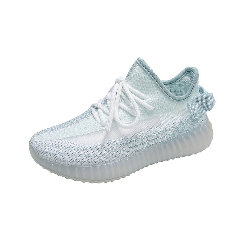 

2021 Summer New Korean Style Mesh Surface Breathable Flying Woven Coconut Shoes Women's Casual Sports Denim Blue Coconut Shoes