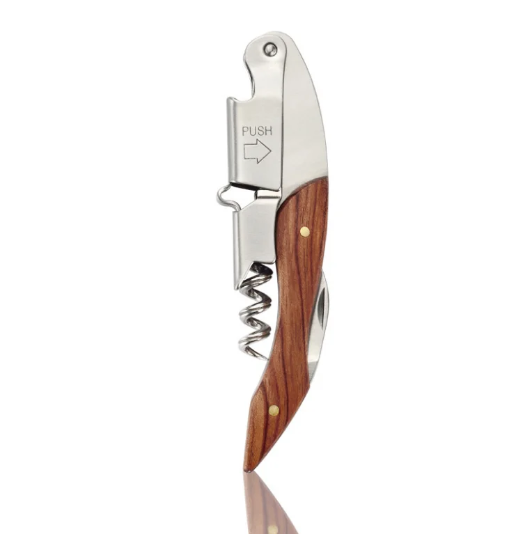 

Multi-function wine bottle opener stainless steel wine bottle opener solid wood rotating wine knife