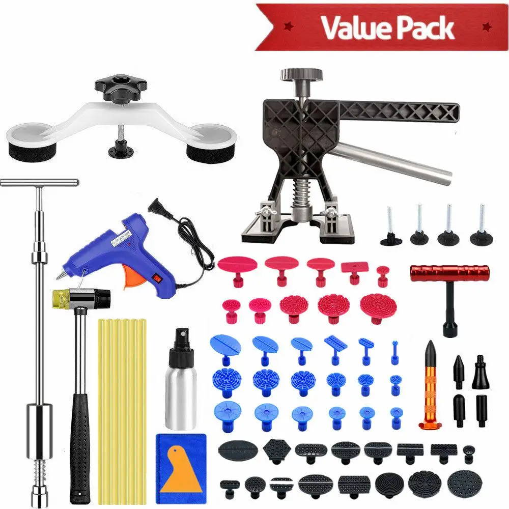 

Auto Body Paintless Dent Removal Kit Car Dent Puller Kit with Slide Hammer T-bar Dent Puller and Thickened Dent Puller Tabs