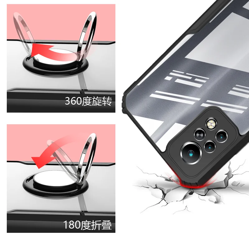 for infinix note 11 case cover for infinix note 11 s 11 pro 10 hot 11 hot 11s magnetic car holder phone case transparent bumper free global shipping