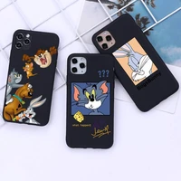 funny cartoon rabbit wolf dog phone case for iphone 12 11 pro mini xs max 8 7 6 6s plus x 5s se 2020 xr cover