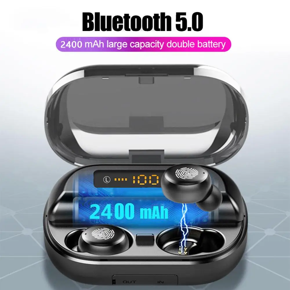 TWS 5 0 Bluetooth 9D стерео наушники беспроводные IPX7 водонепроницаемые спортивные с