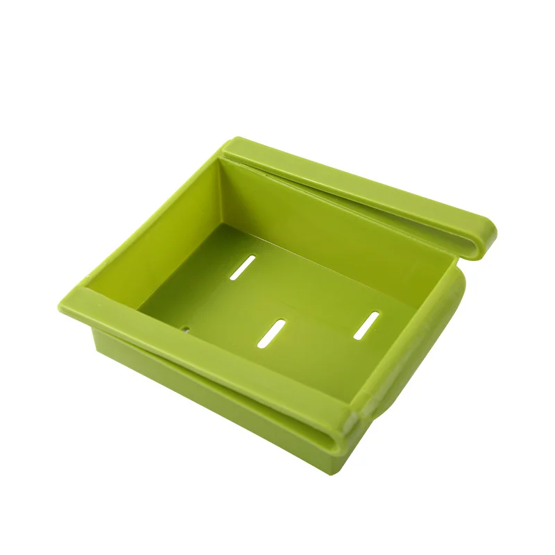 Kitchen Slide Fridge Freezer Organizer Storage Rack Space Saver Shelf Holder Drawer Organizers Box Grain |