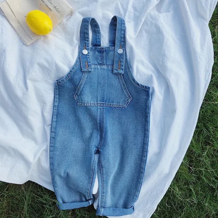 Модный хлопковый джинсовый комбинезон в Корейском стиле для мальчиков 2 цвета