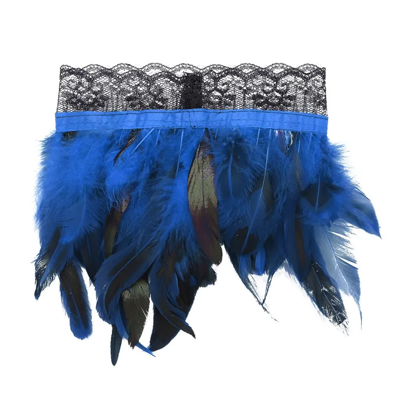 Женское готическое викторианское Кружевное колье с натуральным пером воротник