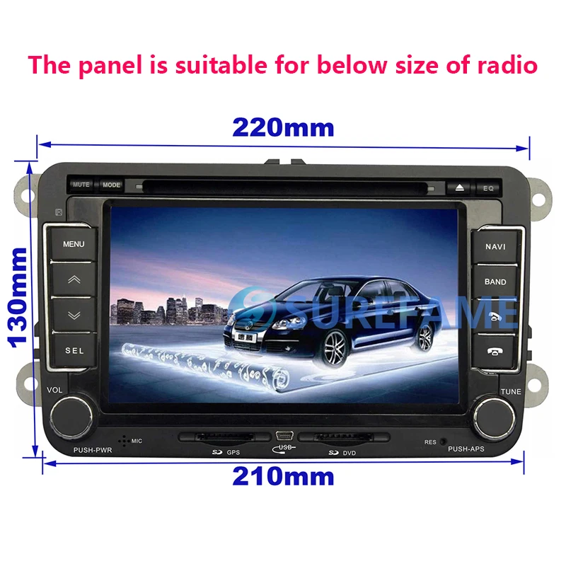 Автомобильный радиоприемник Facia для Seat Altea 2004 + Toledo 2004-2009 (левое колесо) Fascia Stereo Dash