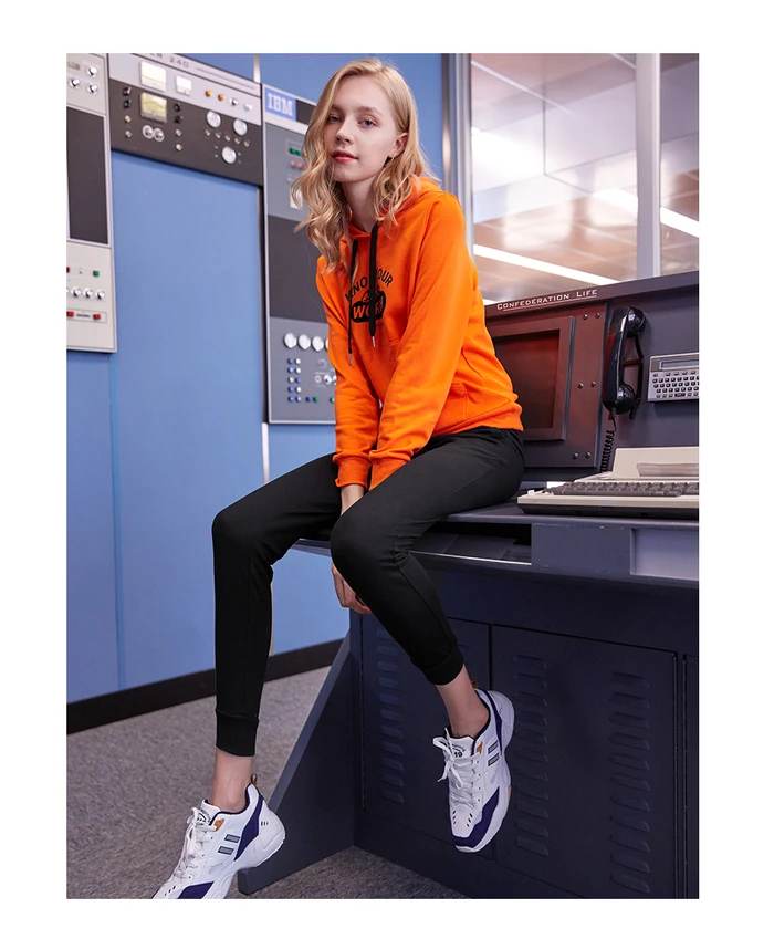 Giordano спортивные женские брюки с эластичной талией на шнурке, из натурального хлопка