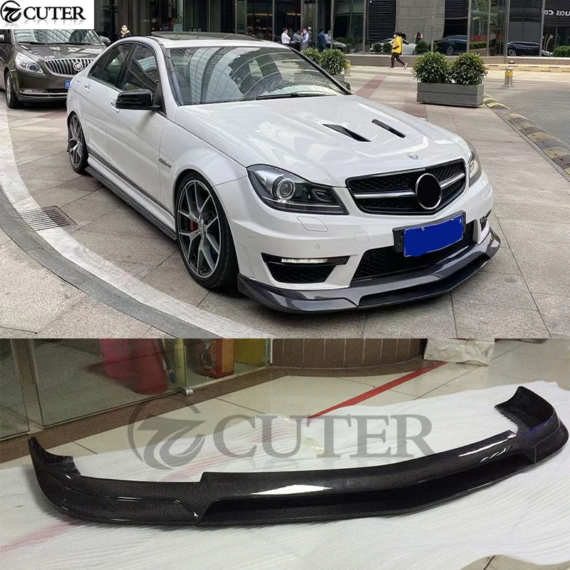 

W204 Real C63 507 Amg r Style Carbon Fiber Car Front Bumper Spoiler Lip for Mercedes Benz W204 C63 Splitter Body Kit 12-14
