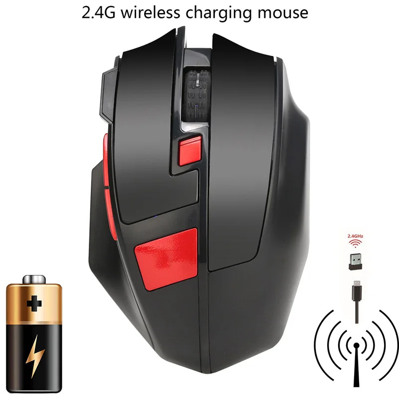 Новая мода 1 шт. W2 Беспроводная перезаряжаемая 2 4G 1600DPI Люминесцентная верхняя
